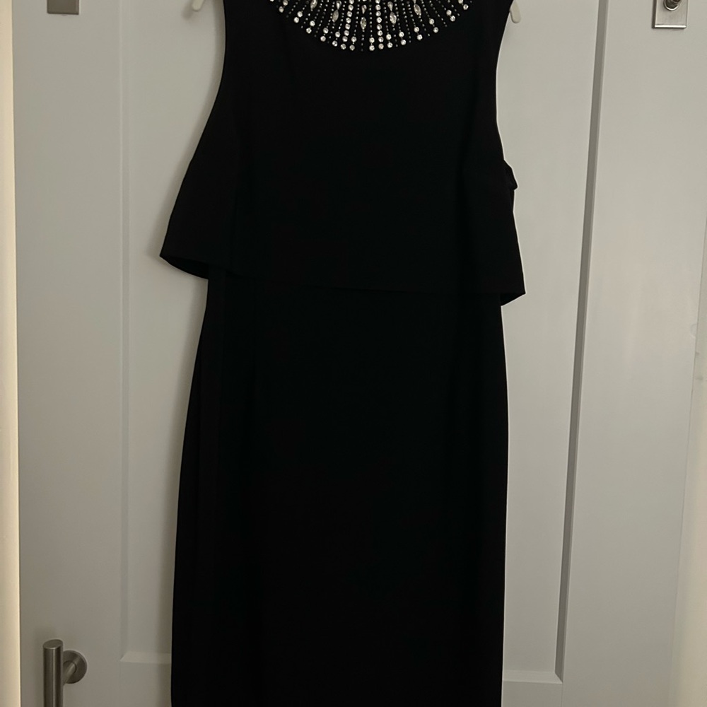 Joseph Ribkoff Black Embellished Midi Dress